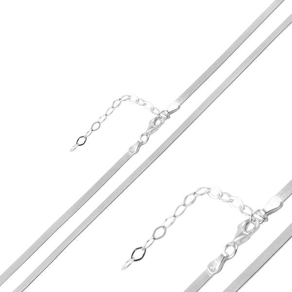 40-45cm 5g sidabrinė rodžiuota grandinėlė "Flat chain"