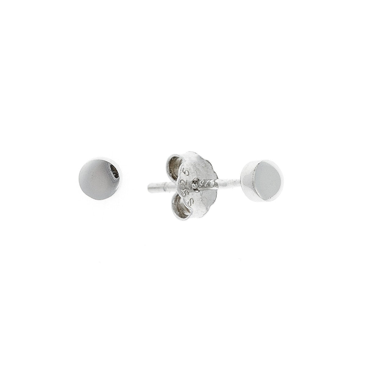 3 - 8 mm sidabriniai rodžiuoti apvalūs auskarai