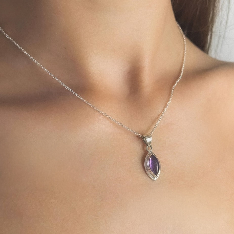 Sterling Silver Amethyst Pendant Necklace