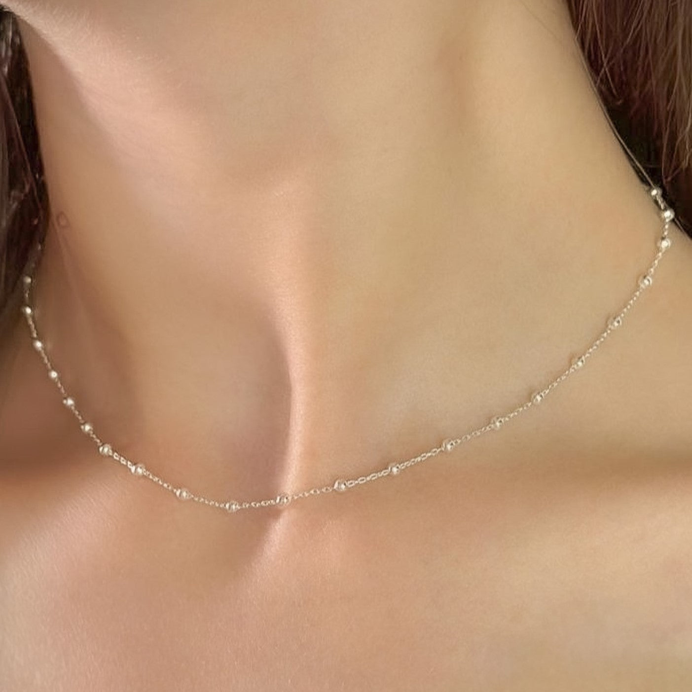 Sterling Silver Beaded Necklace