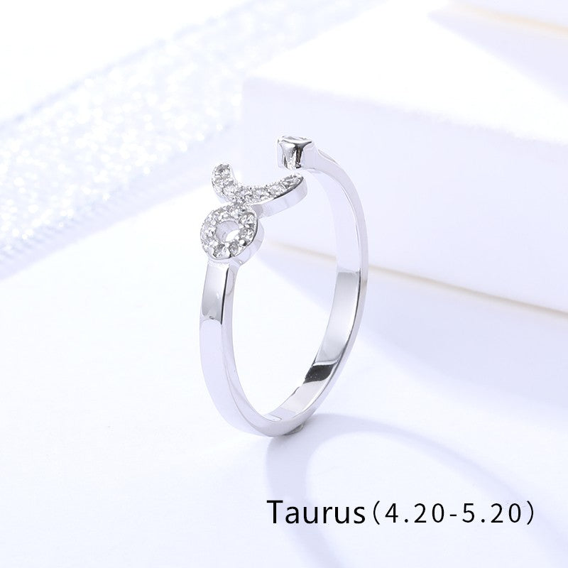 Zodiakas ¦ sidabriniai rodžiuoti reguliuojami žiedai su zodiako ženklais
