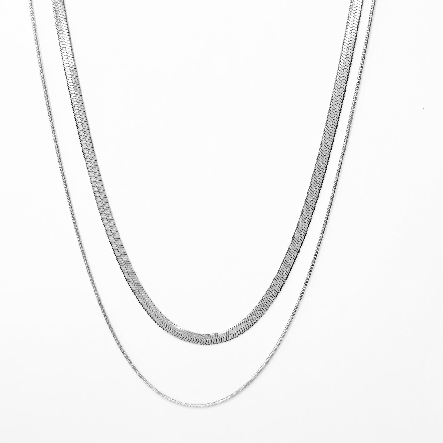 Dviguba grandinėlė "Flat Chain & Diamond Cut Snake"