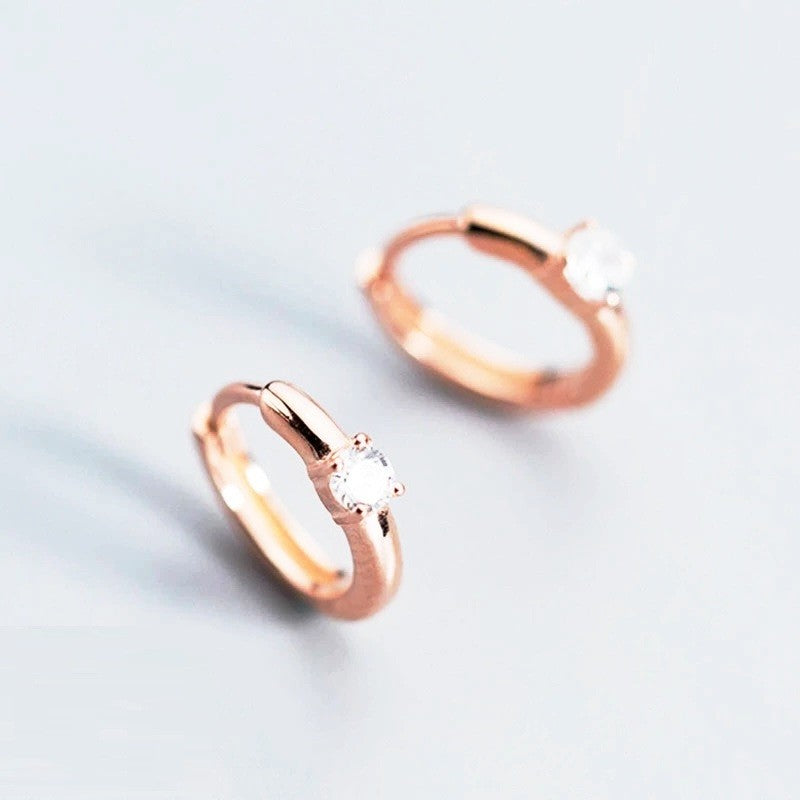 1 cm sidabrinės paauksuotos rinkutės su cirkoniu