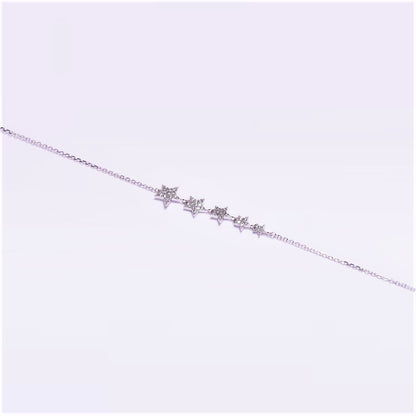 Sidabrinė rodžiuota apyrankė su žvaigždutėmis