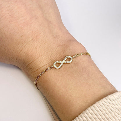 Sidabrinė auksuota apyrankė "Begalybė" su cirkoniais