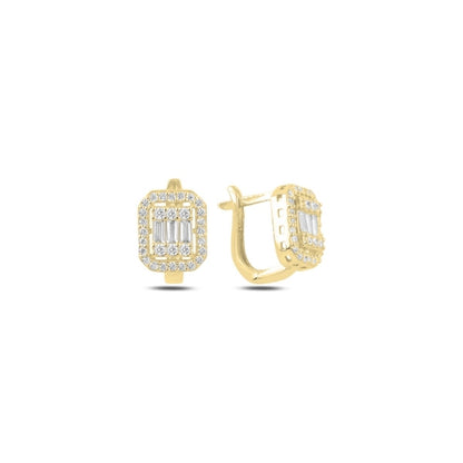 Sterling Silver Gold Plated English Lock Earrings