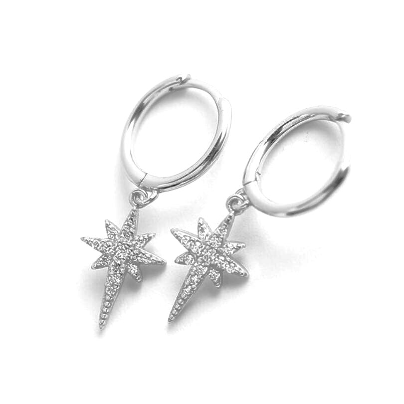 Sidabriniai auskarai su žvaigždute