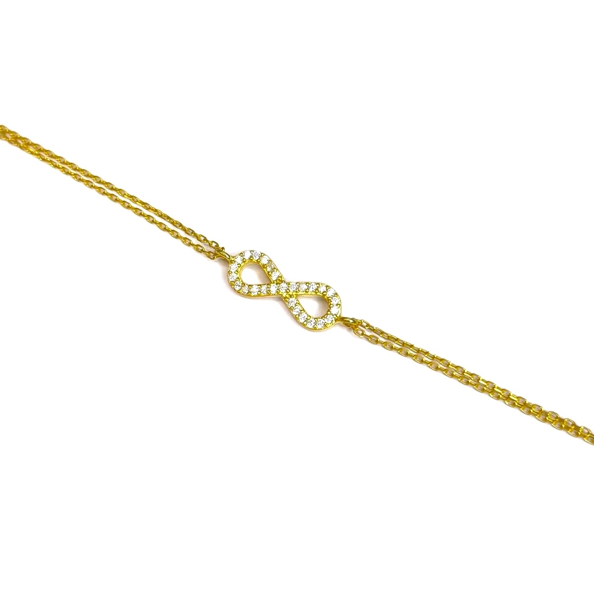 Sidabrinė auksuota apyrankė "Begalybė" su cirkoniais