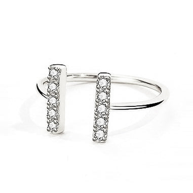 Sidabrinis rodžiuotas žiedas su cirkoniais