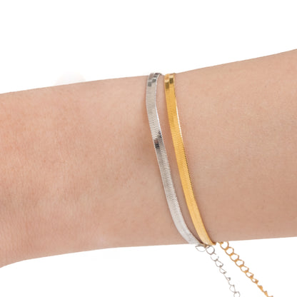 Sidabrinė apyrankė Flat chain