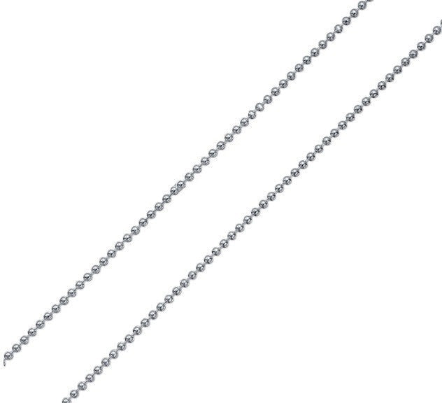 Sidabrinė 45cm rodžiuota 1mm storio grandinėlė "Ball Bead"