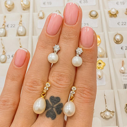 perlai ¦ sidabriniai auskarai su tikrais perlais