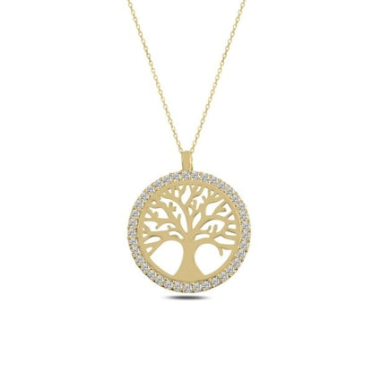 Sidabrinis auksuotas pakabukas "Gyvybės medis" su grandinėle