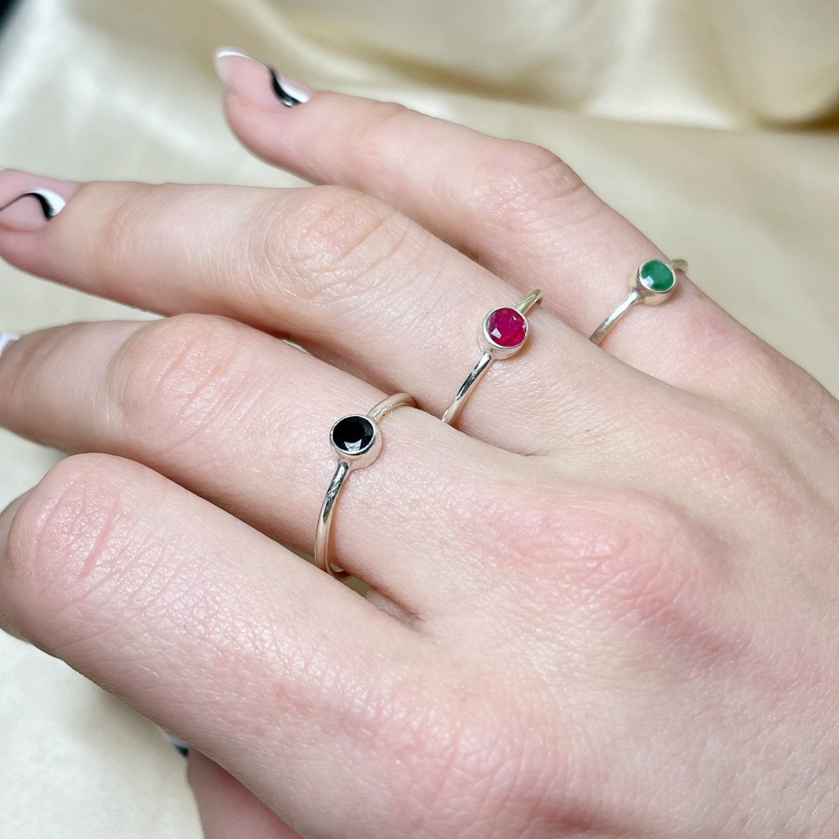 Sterling Silver Minimalist Iolite / Cordierite Ring