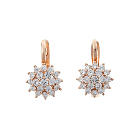 Prabangūs sidabro auskarai su žėrinčiais cirkoniais (angl. užsegimas)