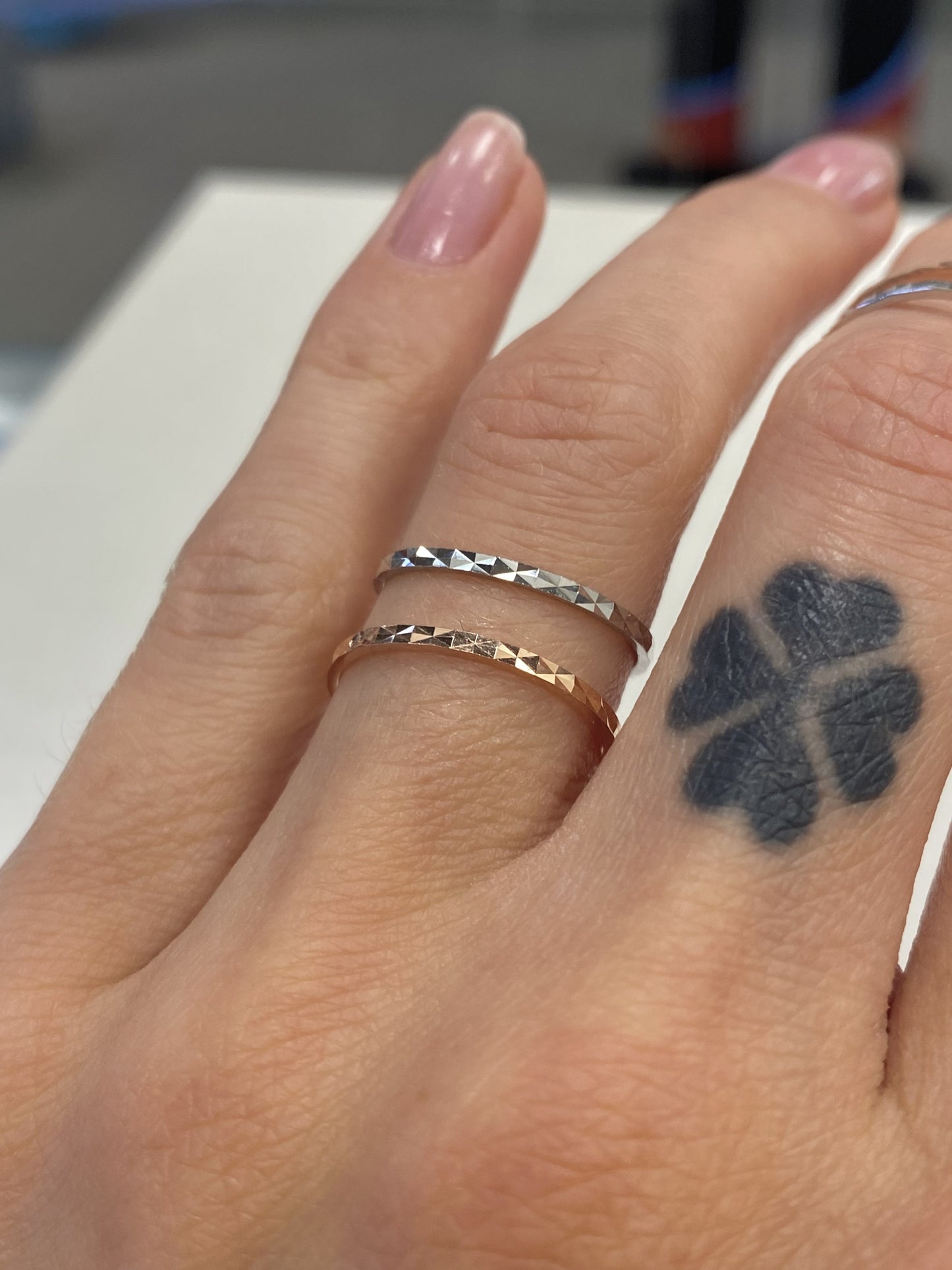 1,5mm sidabrinis paauksuotas žiedelis