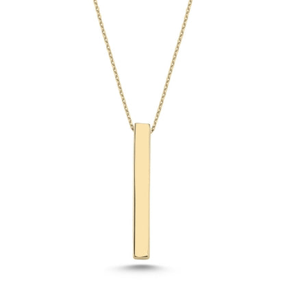 Sidabrinis auksuotas pakabukas "Stick Necklace" su grandinėle