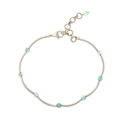 Sidabrinė apyrankė su apatitu