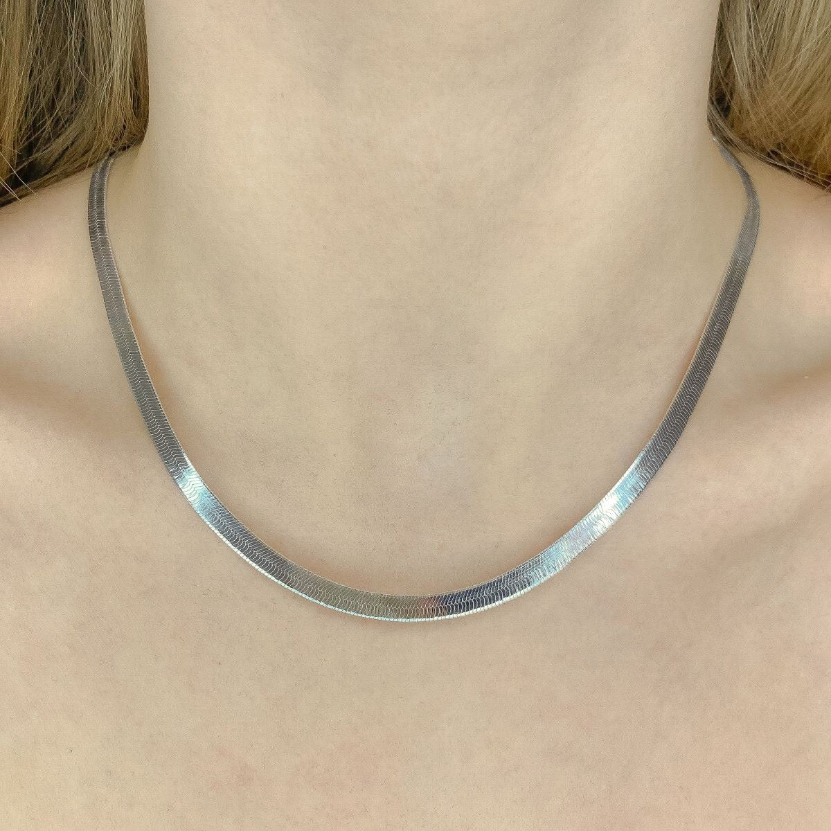 40-45 cm  5g sidabrinė grandinėlė "Flat chain"