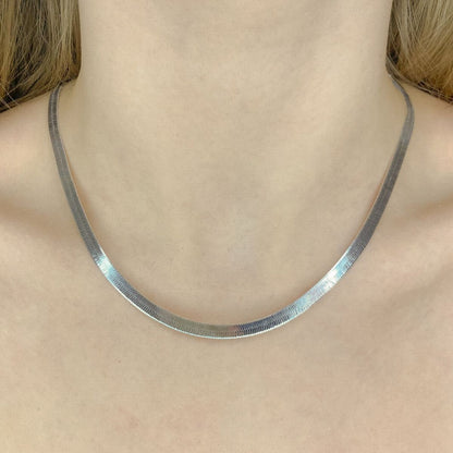 40-45 cm  5g sidabrinė grandinėlė "Flat chain"