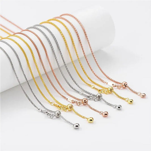 Sidabrinės 55 cm Coreana pynimo grandinėlės