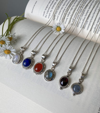 Sterling Silver Moonstone Pendant Necklace
