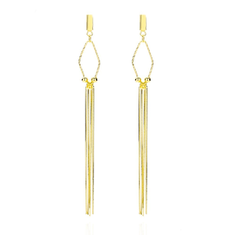 Sidabriniai auksuoti kabantys auskarai