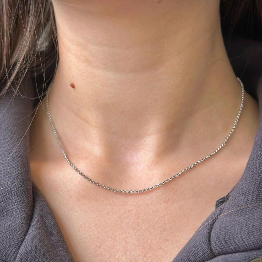 40-70cm  2-4,3g rodžiuota sidabrinė grandinėlė "Rolo"