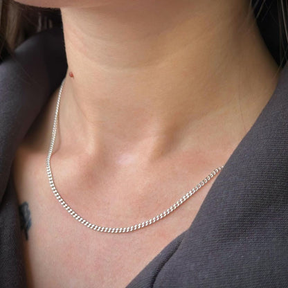 4-7 g  40-70 cm sidabrinė grandinėlė "Curb"