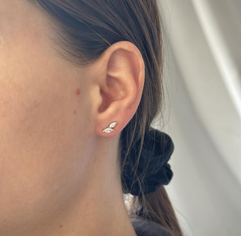 Sidabriniai auskarai su cirkoniais