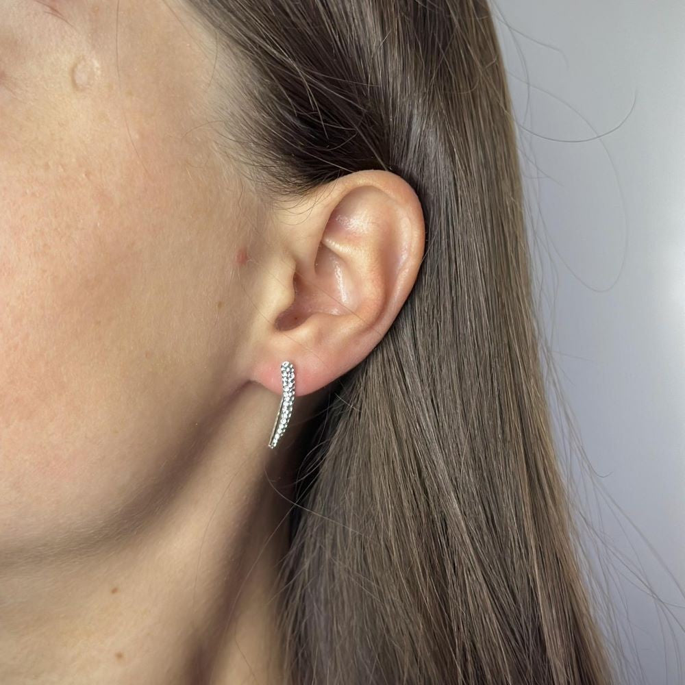 Sidabriniai kabantys auskarai