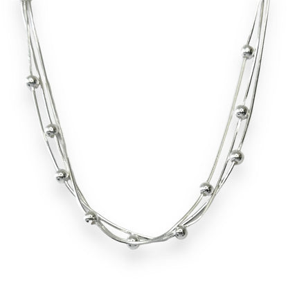 Trijų gijų sidabrinė apyrankė su burbuliukais