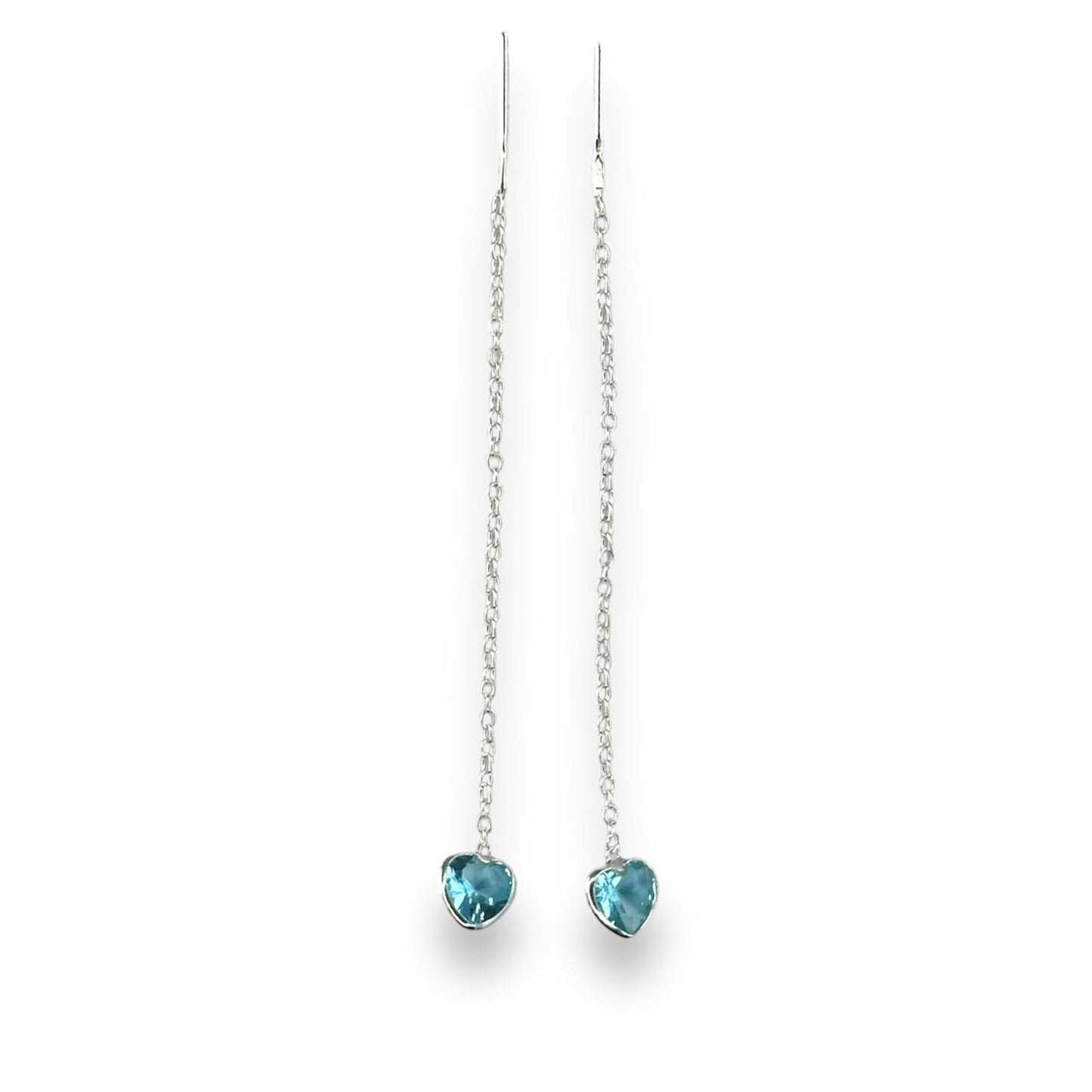 Sidabrinės įvairių spalvų širdelės su grandinėle