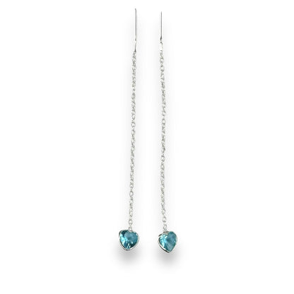 Sidabrinės įvairių spalvų širdelės su grandinėle