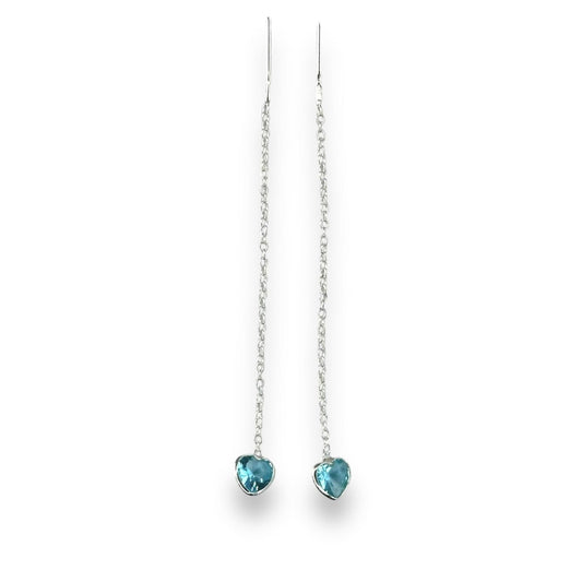 Sidabrinės įvairių spalvų širdelės su grandinėle