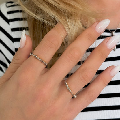 Sidabrinis žiedas su burbuliukais