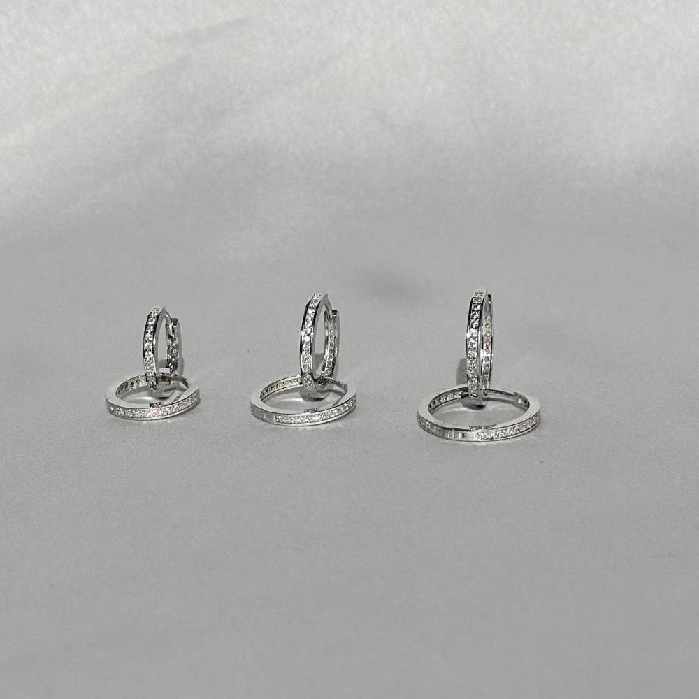 Sidabrinės 1,2-2 cm rinkutės su 1 eile cirkonių