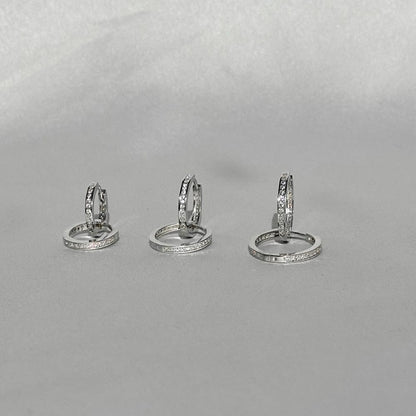 Sidabrinės 1,2-2 cm rinkutės su 1 eile cirkonių