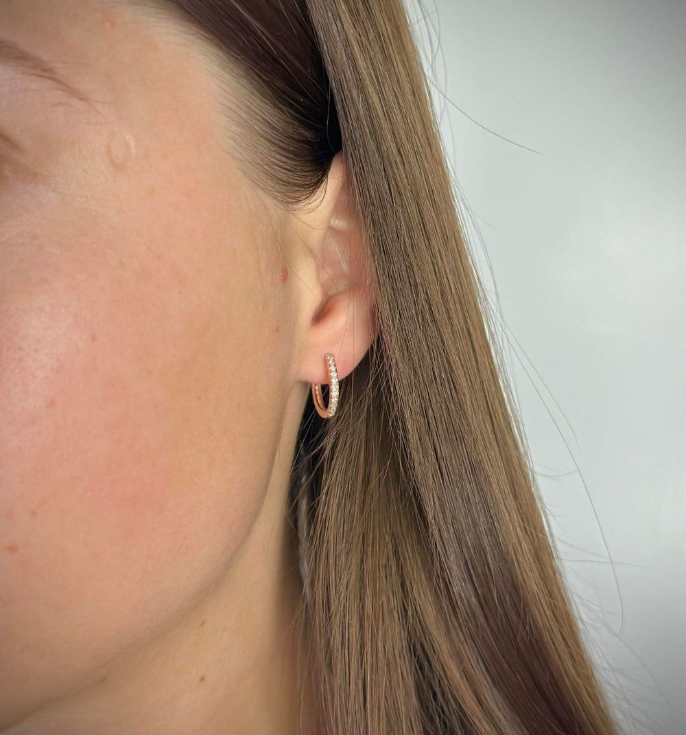 Sidabrinės 1,4cm rinkutės su 1 eile cirkonių