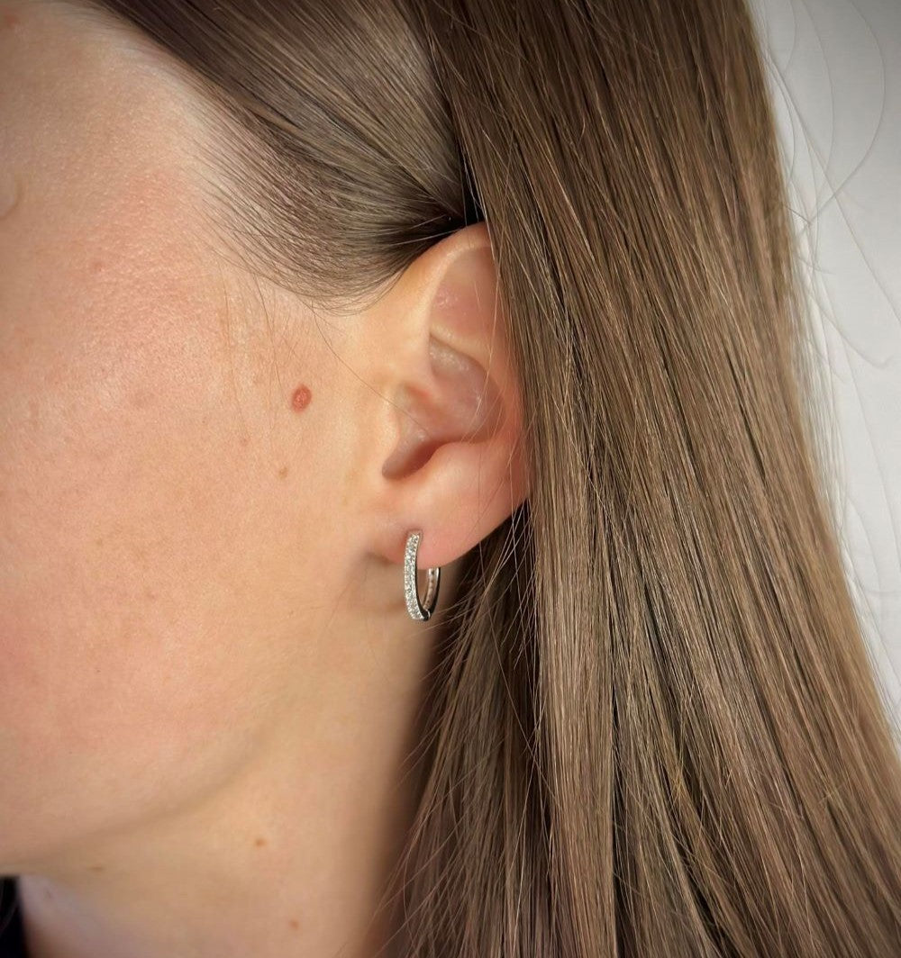 Sidabrinės 1,4cm rinkutės su 1 eile cirkonių