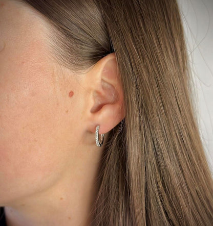 Sidabrinės 1,4cm rinkutės su 1 eile cirkonių