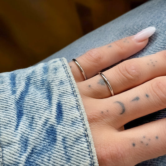 1,5mm storio sidabrinis žiedas