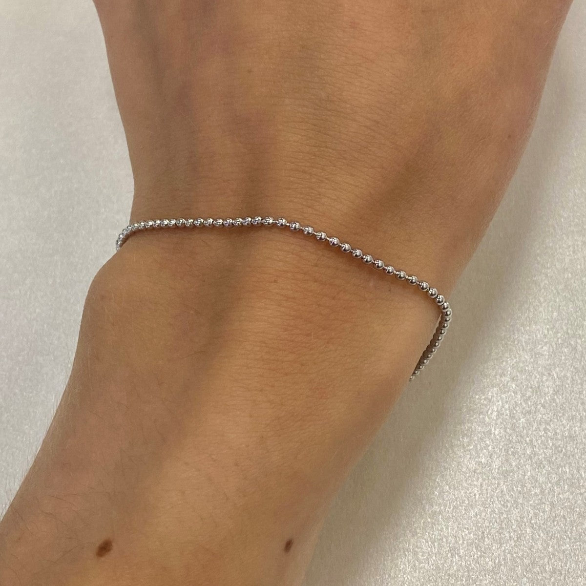 Sidabrinė rodžiuota apyrankė Ball Bead