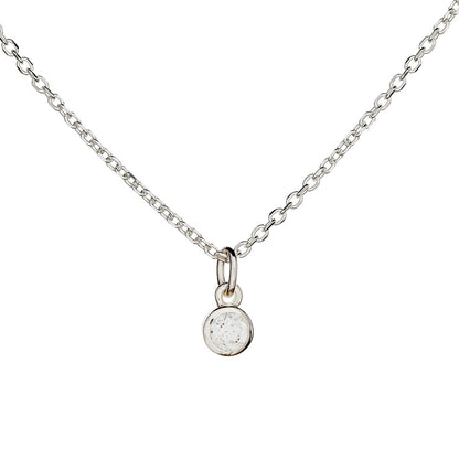 Sidabrinis pakabukas su apvaliu cirkoniu ir grandinėle