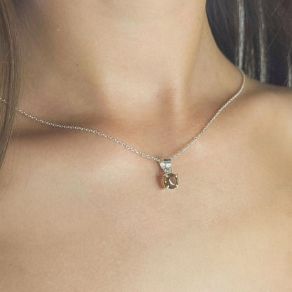 Sidabrinis pakabukas su dūminiu kvarcu ir grandinėle