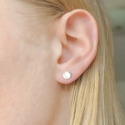 3 - 8 mm sidabriniai rodžiuoti apvalūs auskarai