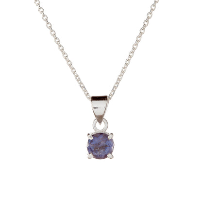 Sidabrinis pakabukas su apvaliu jolito akmeniu ir grandinėle