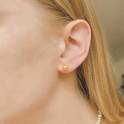 Sidabriniai auksuoti 2-7mm auskarai burbuliukai