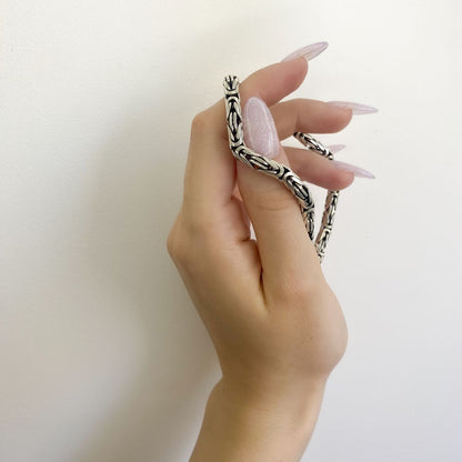 5 mm pločio sidabrinė apyrankė Round King