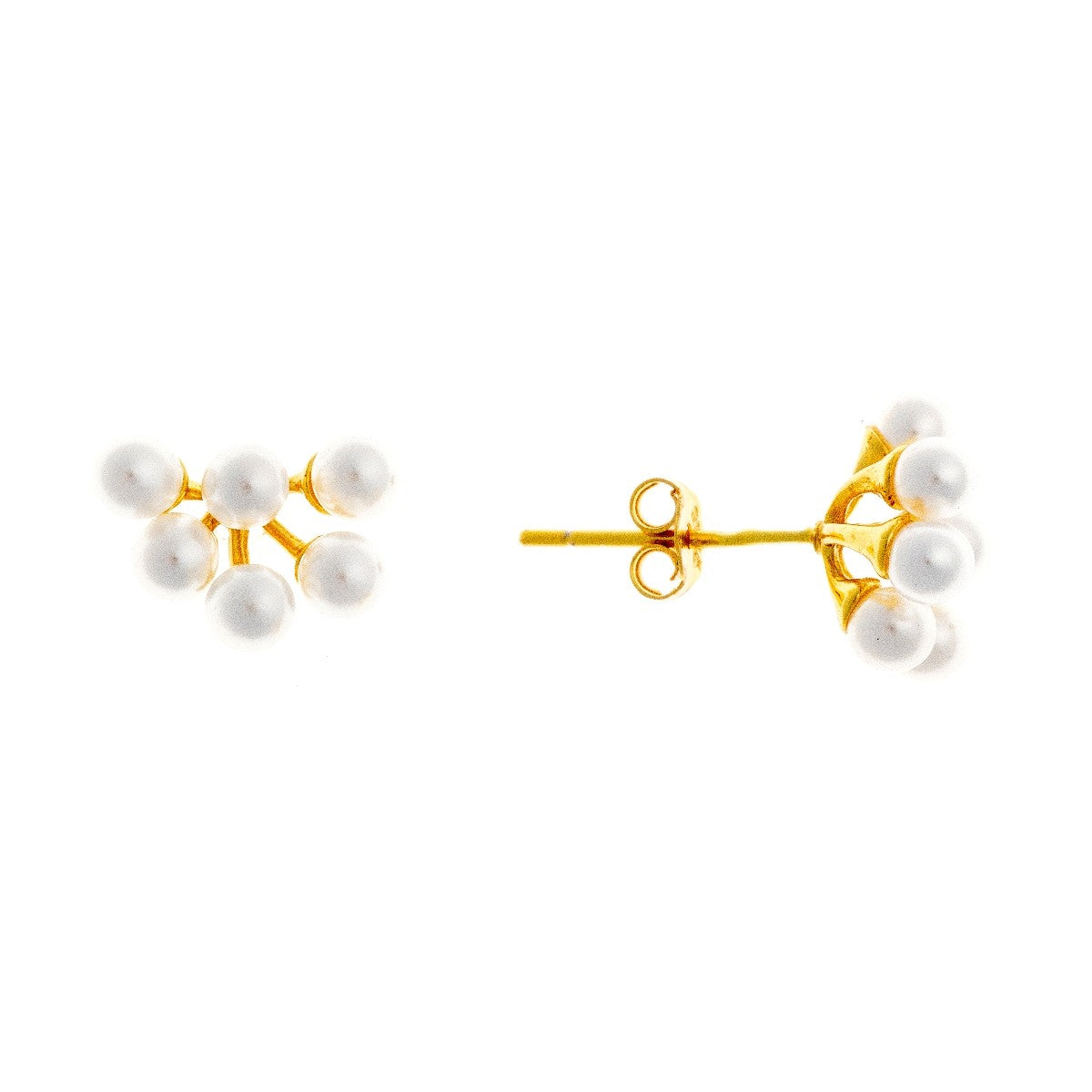 Sterling Silver Gold Plated Pearl Imitation Studs